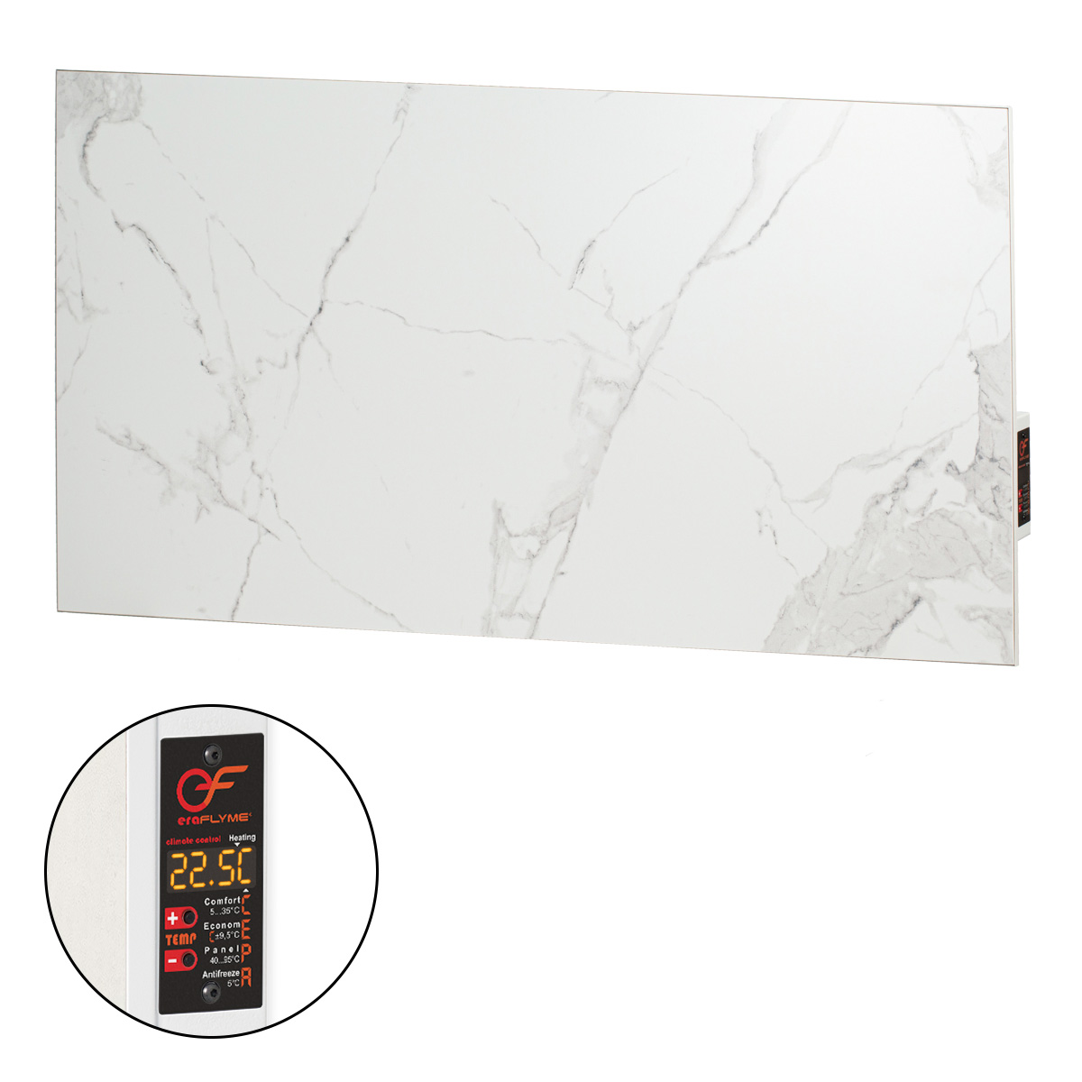 600PW білий камінь - на 12 м² керамічний обігрівач hotpro Керамічний обігрівач EraFlyme 600PW білий камінь 12 м² 600 Вт купити в Україні hotpro купить в Украине хотпро