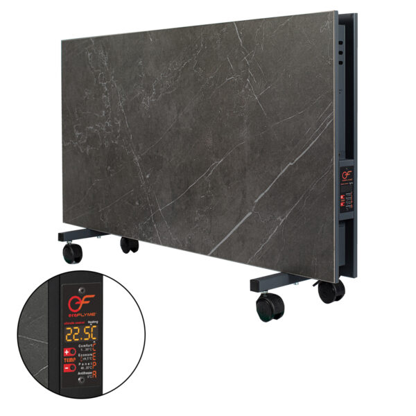 Керамічний обігрівач EraFlyme Двохстороння керамічна панель на роликах  1200PG темний камінь  22 м² 1200 Вт купити в Україні hotpro купить в Украине хотпро