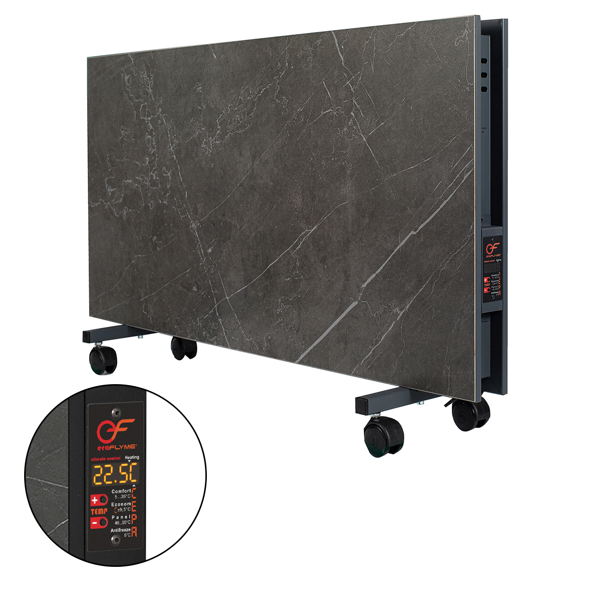 Двохстороння керамічна панель на роликах FLYME 1200PG темний камінь - на 22 м² керамічний обігрівач hotpro Керамічний обігрівач EraFlyme Двохстороння керамічна панель на роликах 1200PG темний камінь 22 м² 1200 Вт купити в Україні hotpro купить в Украине хотпро