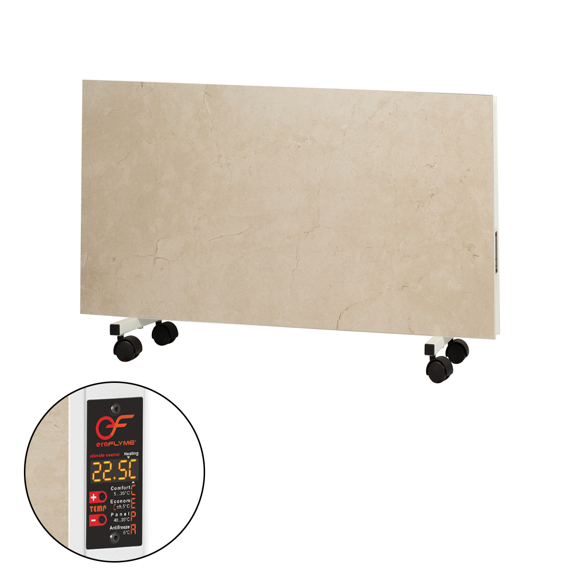 купити обігрівач Двохстороння керамічна панель на роликах FLYME 500PW бежева  - на 10 м² керамічний з терморегулятором Двохстороння керамічна панель на роликах FLYME 500PW бежева  - на 10 м² hotpro