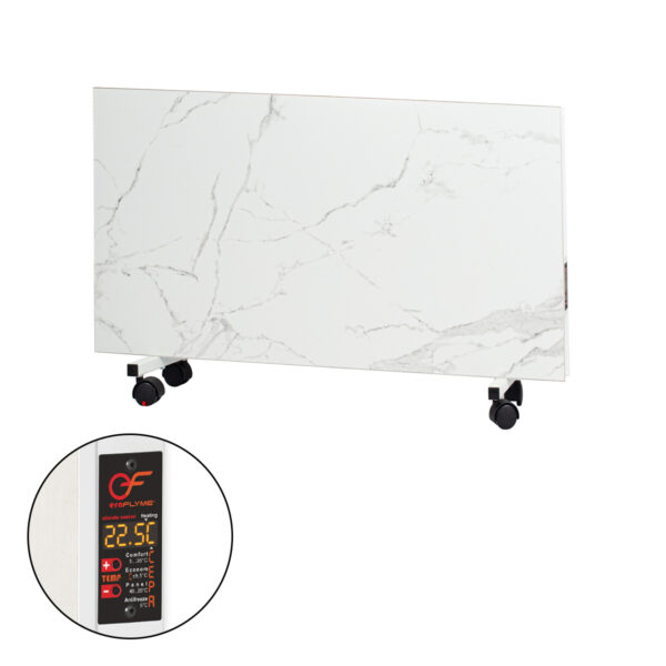 Керамічний обігрівач EraFlyme Двохстороння керамічна панель на роликах  500PW білий камінь   10 м² 500 Вт купити в Україні hotpro купить в Украине хотпро