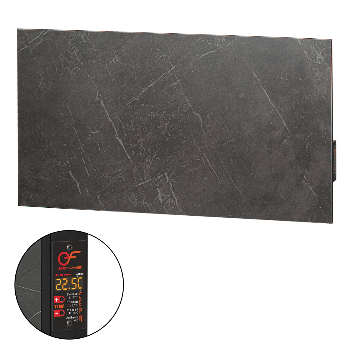 FLYME 600PB темний камінь - на 12 м² керамічний обігрівач hotpro Керамічний обігрівач EraFlyme 600PB темний камінь 12 м² 600 Вт купити в Україні hotpro купить в Украине хотпро