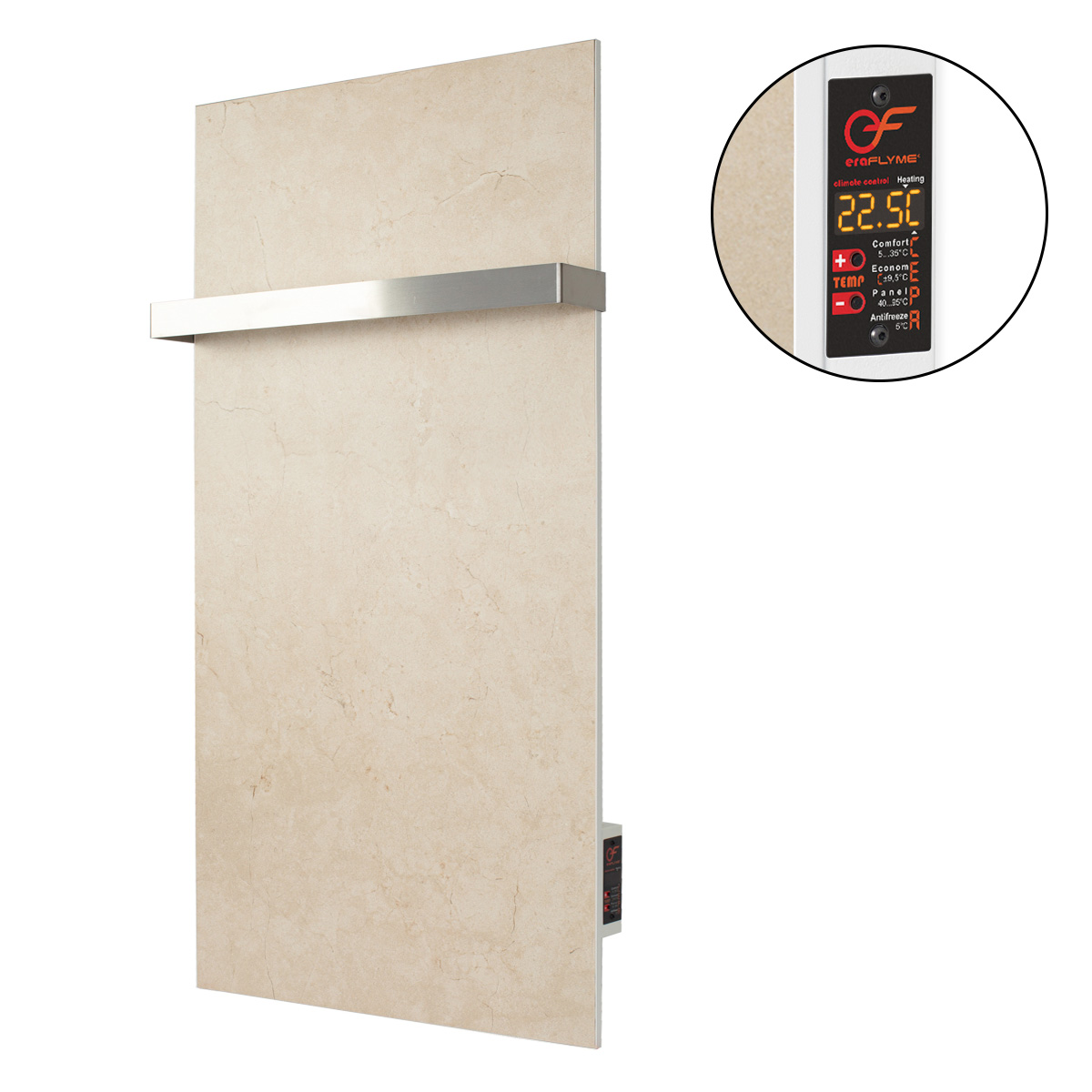 Керамічна панель рушникосушка FLYME 600ТBg(1) бежева керамічний обігрівач hotpro Керамічний обігрівач EraFlyme Керамічна панель рушникосушка 600ТBg(1) бежева 600 Вт купити в Україні hotpro купить в Украине хотпро