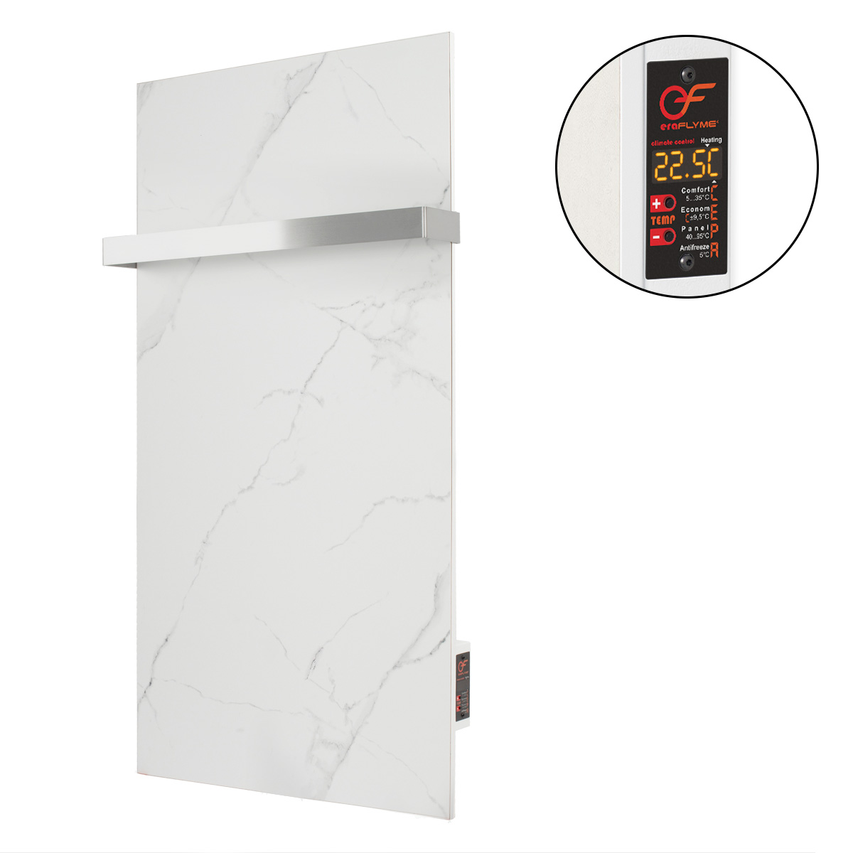 EraFlyme Керамічна панель рушникосушка  600ТBg(1) білий камінь 600 Вт купити в Україні hotpro купить в Украине хотпро